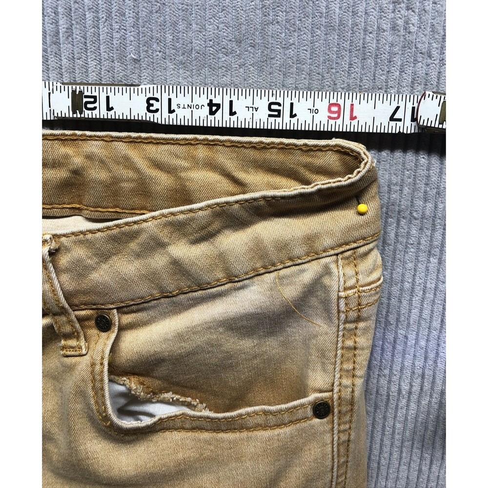 Celebrity Pink Skinny Jeans Size 15/32 Yellow Tan Factory Destroyed - Picture 8 of 16